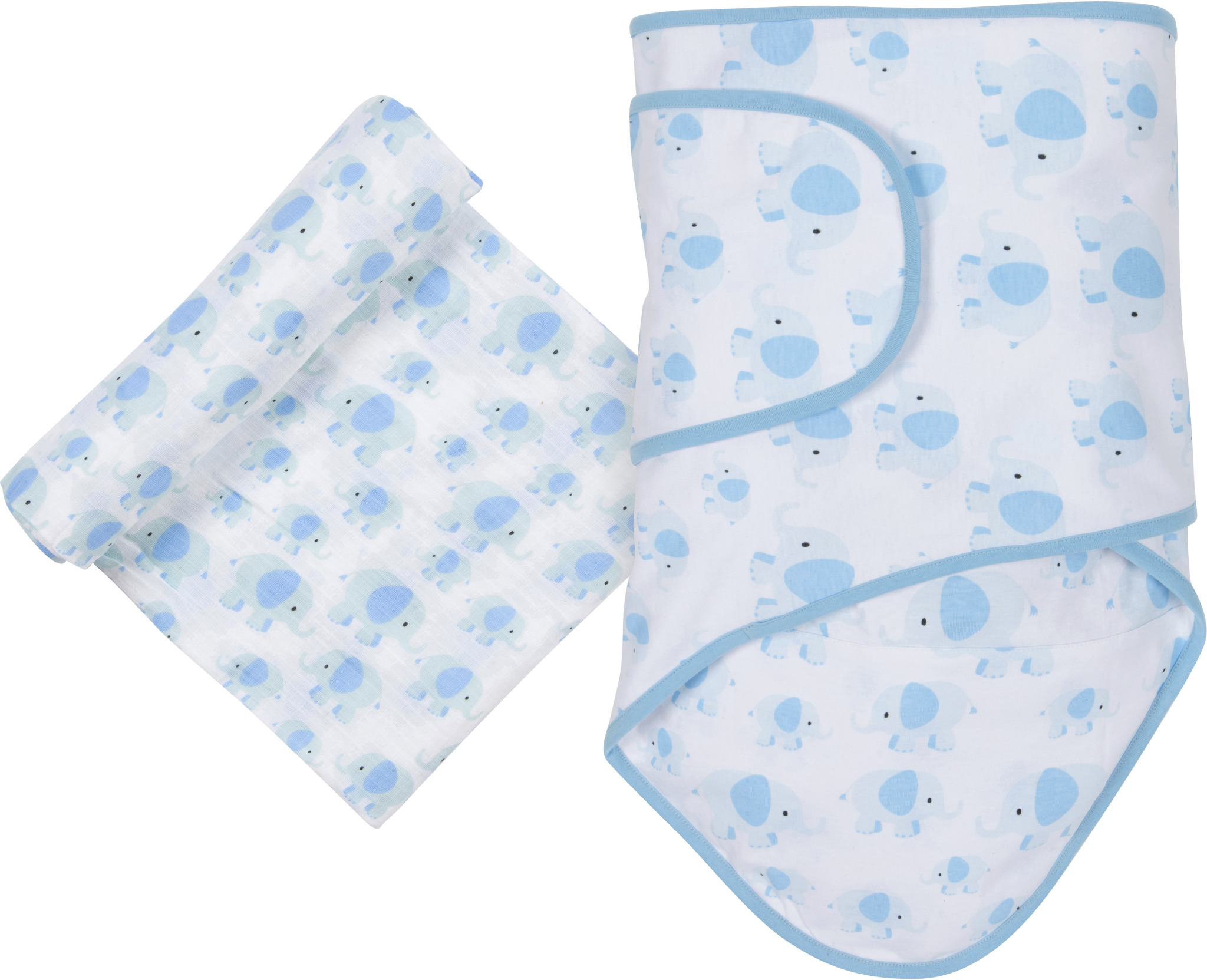 Blue Elephants Miracle Blanket and MiracleWare Muslin Swaddle Set
