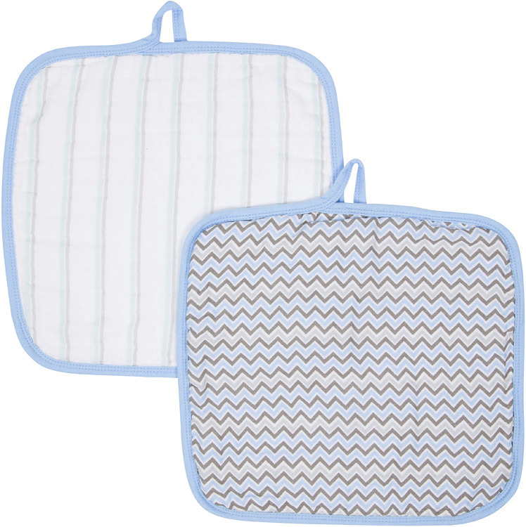 Blue MiracleWare Muslin Baby Washcloths 2-pack