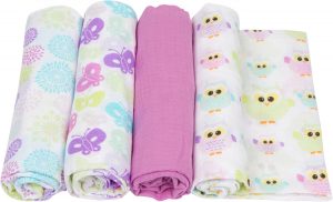 owl and butterfly Swaddle 4 pack