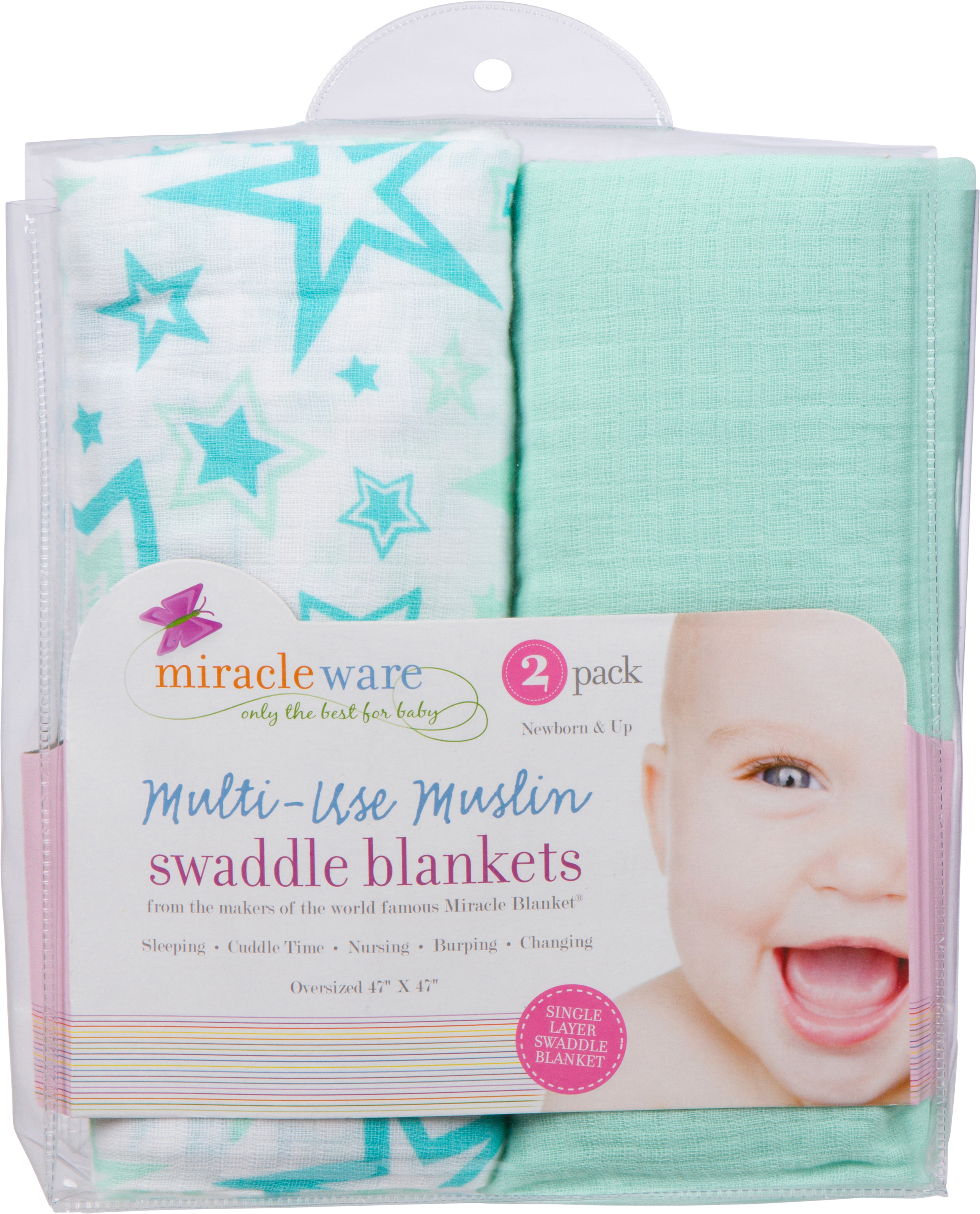 Green Swaddle 2 pack