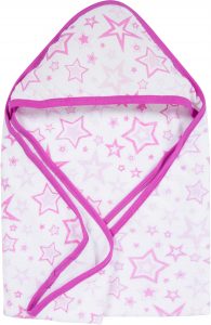 Pink Stars MiracleWare Muslin Hooded Towel