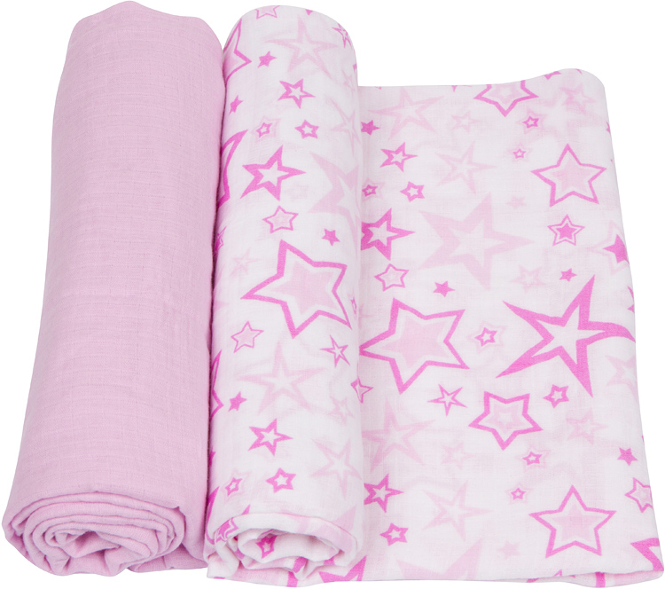 Pink Swaddle 2 pack Stars