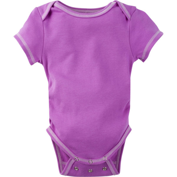 Solid Purple Adjustable Bodysuit Short-Sleeve
